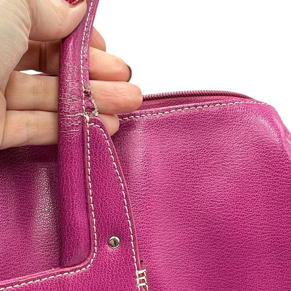 Franklin Covey leather briefcase laptop computer bag pink‎